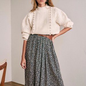 Sezane 34 Elie leopard skirt